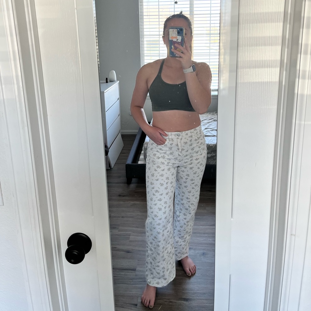 Summery wildflower jeans